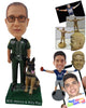 Custom Bobblehead Police Officer With A German Shepherd - Careers & Professionals Arms Forces Personalized Bobblehead & Cake Topper