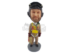Custom Bobblehead Firefighter Wearing Safety Precautions - Careers & Professionals Firefighters Personalized Bobblehead & Cake Topper