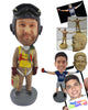 Custom Bobblehead Firefighter Wearing Safety Precautions - Careers & Professionals Firefighters Personalized Bobblehead & Cake Topper