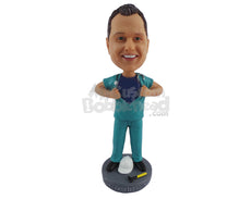 Custom Bobblehead Surgeon With Stethoscope And Uniform - Careers & Professionals Medical Doctors Personalized Bobblehead & Cake Topper