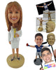 Custom Bobblehead Business Woman Wearing A Very Smart And Fancy Dress - Careers & Professionals Real Estate Agents Personalized Bobblehead & Cake Topper