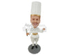 Custom Bobblehead Master Chef With His Long Hat And Uniform - Careers & Professionals Chefs Personalized Bobblehead & Cake Topper