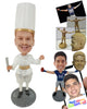 Custom Bobblehead Master Chef With His Long Hat And Uniform - Careers & Professionals Chefs Personalized Bobblehead & Cake Topper