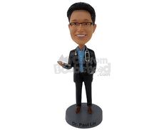 Custom Bobblehead Medical Doctor With A Stethoscope And Uniform - Careers & Professionals Medical Doctors Personalized Bobblehead & Cake Topper
