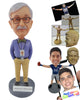Custom Bobblehead Man Wearing His Id Card And Casual Work Clothes - Careers & Professionals Reporters Personalized Bobblehead & Cake Topper