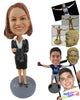 Custom Bobblehead Air Hostess Ready To Assist You - Careers & Professionals Arms Forces Personalized Bobblehead & Cake Topper