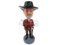 Custom Bobblehead Hunter Holding A Long Gun - Careers & Professionals Athletes Personalized Bobblehead & Cake Topper