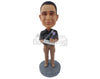 Custom Bobblehead Delivery Guy With His Note Pad And Bag - Careers & Professionals Real Estate Agents Personalized Bobblehead & Cake Topper