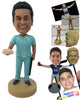 Custom Bobblehead Surgeon With Brains In His Hand - Careers & Professionals Medical Doctors Personalized Bobblehead & Cake Topper