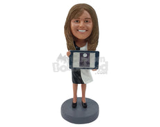 Custom Bobblehead Woman Holding Fashion Design Certificate In Hands - Careers & Professionals Fashion Designer Personalized Bobblehead & Cake Topper