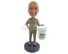 Custom Bobblehead Woman Dressed As A Military Person - Careers & Professionals Arms Forces Personalized Bobblehead & Cake Topper