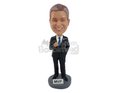 Custom Bobblehead Executive Wearing A Fancy Suit - Careers & Professionals Corporate & Executives Personalized Bobblehead & Cake Topper