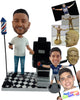 Custom Bobblehead Elegant Barber With A Fancy Styleist Chair And Hair Clippers - Careers & Professionals Barbers & Hairstylists Personalized Bobblehead & Cake Topper