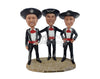 Custom Bobblehead Triplet Of Cowboys About To Perform - Careers & Professionals Musicians Personalized Bobblehead & Cake Topper