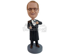 Custom Bobblehead Judge Wearing His Long Gown - Careers & Professionals Lawyers Personalized Bobblehead & Cake Topper