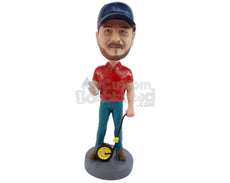 Custom Bobblehead Forman Ready To Measure The World - Careers & Professionals Architects & Engineers Personalized Bobblehead & Cake Topper
