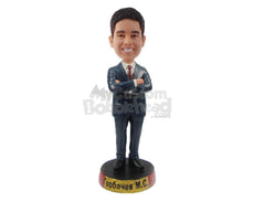 Custom Bobblehead Tall Corporate Guy In Formal Attire - Careers & Professionals Corporate & Executives Personalized Bobblehead & Cake Topper