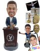 Custom Bobblehead Lecturing professional giving a presentation on a stand with a book at hand - Careers & Professionals Teachers Personalized Bobblehead & Action Figure