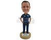 Custom Bobblehead Nice looking doctor wearing a fanny pack with a stethoscope around the neck and both hands on hips - Careers & Professionals Chiropractors Personalized Bobblehead & Action Figure