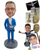 Custom Bobblehead Elegant musician ready to perform with his flute, wearing nice bowtie and suit - Careers & Professionals Musicians Personalized Bobblehead & Action Figure