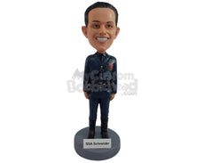 Custom Bobblehead Elegant looking Soldier wearing his nice uniform - Careers & Professionals Arms Forces Personalized Bobblehead & Action Figure