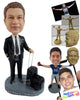 Custom Bobblehead Airplane captain ready to board the plane with his luggage at hand - Careers & Professionals Arms Forces Personalized Bobblehead & Action Figure