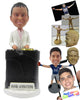 Custom Bobblehead Cool Corporate Pal In Formal Attire Trying To Be A Dj - Careers & Professionals Corporate & Executives Personalized Bobblehead & Cake Topper