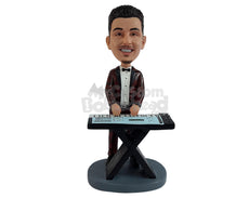 Custom Bobblehead Elegant keyboard player ready to make some good music - Careers & Professionals Musicians Personalized Bobblehead & Action Figure