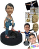 Custom Bobblehead Cool Lady Wearing A Gorgeous Mechanic Attire - Careers & Professionals Architects & Engineers Personalized Bobblehead & Cake Topper