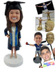 Custom Bobblehead Happy and excited freshly graduated girl with a nice graduation outfit - Careers & Professionals Graduates Personalized Bobblehead & Action Figure