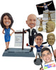 Custom Bobblehead Couple Real Estate Agents with Sign and a Business Card Holder Base - Careers & Professionals Real Estate Agents Personalized Bobblehead & Action Figure