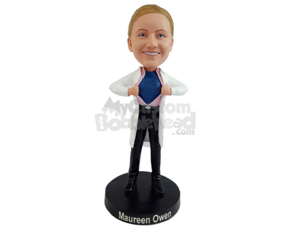 Custom Bobblehead Super strong female doctor ready to save lives - Careers & Professionals Medical Doctors Personalized Bobblehead & Action Figure