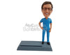 Custom Bobblehead Nice young doctor posing for a nice photoshoot with business card holder at the base - Careers & Professionals Medical Doctors Personalized Bobblehead & Action Figure