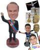 Custom Bobblehead President Weaving Hello With His Hands In The Air Wearing Classy Suit - Careers & Professionals Presidents Personalized Bobblehead & Cake Topper