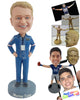 Custom Bobblehead Good looking race star waiting to have a nice good race - Careers & Professionals Athletes Personalized Bobblehead & Action Figure