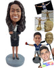 Custom Bobblehead Dazzling young lawyer with arms folded wearing a beautifull dress - Careers & Professionals Lawyers Personalized Bobblehead & Action Figure