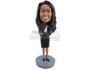 Custom Bobblehead Dazzling young lawyer with arms folded wearing a beautifull dress - Careers & Professionals Lawyers Personalized Bobblehead & Action Figure