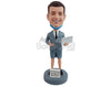 Custom Bobblehead Funny dude taking work conferences on a laptop to the next level, home edition - Careers & Professionals Corporate & Executives Personalized Bobblehead & Action Figure