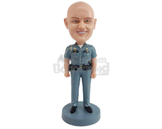 Custom Bobblehead Good Officer having a great day at work - Careers & Professionals Arms Forces Personalized Bobblehead & Action Figure