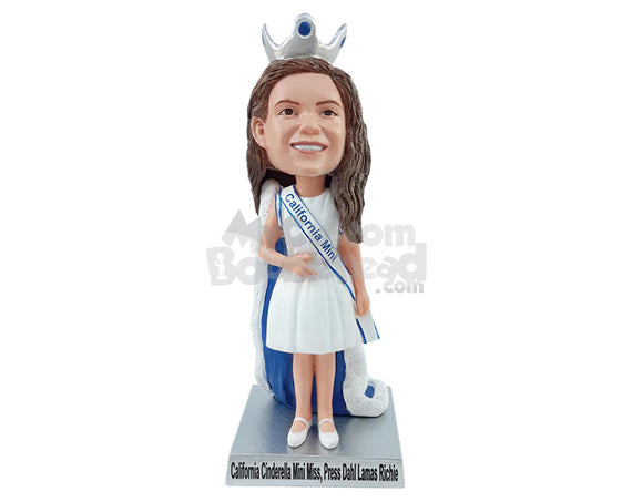 Custom Bobblehead Miss waiting to receive her award at her ceremony - Careers & Professionals Corporate & Executives Personalized Bobblehead & Action Figure