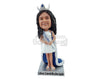 Custom Bobblehead Miss waiting to receive award - Careers & Professionals Corporate & Executives Personalized Bobblehead & Action Figure