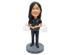 Custom Bobblehead Nice female officer with a good attitude - Careers & Professionals Arms Forces Personalized Bobblehead & Action Figure