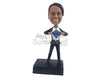Custom Bobblehead Super gal ripping suit open - Careers & Professionals Corporate & Executives Personalized Bobblehead & Action Figure