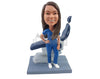 Custom Bobblehead good looking dentist gal in scrubs - Careers & Professionals Medical Doctors Personalized Bobblehead & Action Figure