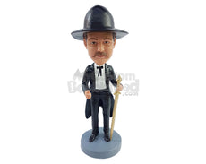 Custom Bobblehead Man on a luxurious vintage suit with a sword in hand - Careers & Professionals Religious Personalized Bobblehead & Action Figure