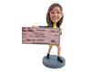 Custom Bobblehead Excited girl showing off her big paycheck - Careers & Professionals Corporate & Executives Personalized Bobblehead & Action Figure