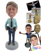 Custom Bobblehead Police Officer Wearing A Long-Sleeved Shirt And Formal Pants And Dress Shoes - Careers & Professionals Arm Forces Personalized Bobblehead & Cake Topper