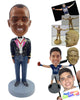 Custom Bobblehead Band player posing with a nice jacket suit with a medal and a bow tie - Careers & Professionals Musicians Personalized Bobblehead & Action Figure