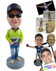 Custom Bobblehead Construction worker wearing a safe jacket holding a wrench - Careers & Professionals Architects & Engineers Personalized Bobblehead & Action Figure