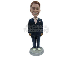 Custom Bobblehead Pal Wearing Corporate Suit And Ready For The Workweek Ahead - Careers & Professionals Corporate & Executives Personalized Bobblehead & Cake Topper
